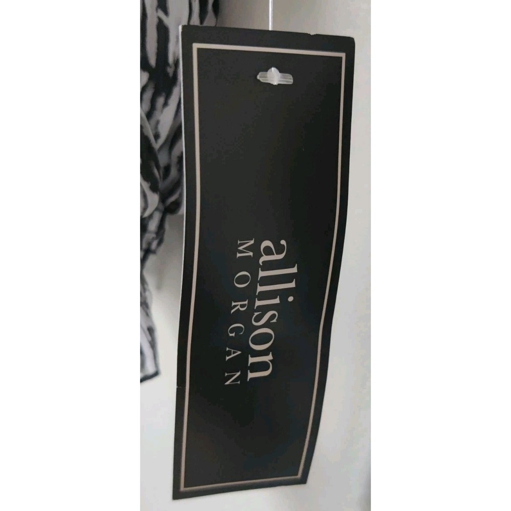 Allison Morgan Women's‎ XL Blouson-style Top Elastic 3/4 Sleeve Black/White NWT - Picture 3 of 6